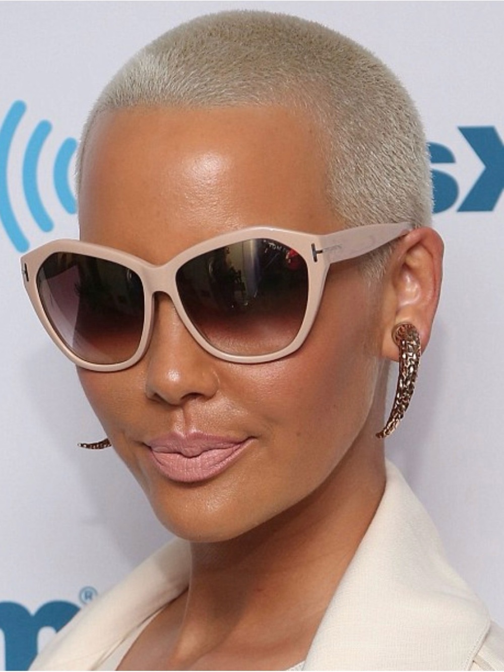 Tom Ford Angelina- Nude Cat-Eye Sunglasses with Gradient Lenses